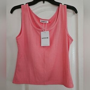 Pink Fitted Tank Top with Sleeveless Style